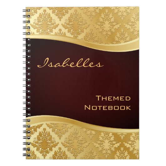 Golden Damask Wave-laptop Notitieboek (Voorkant)