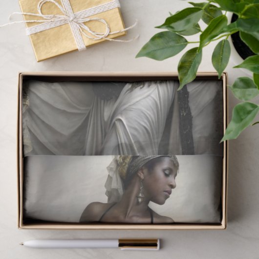 Golden Dancer in Regal Beadwork Decoupage  Tissuepapier (Geschenk)