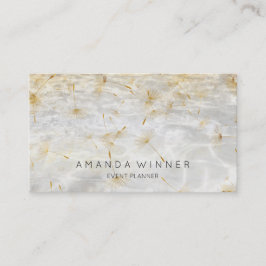Golden Dandelion Confetti Grungy Grey Water Visitekaartje
