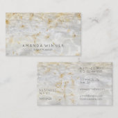 Golden Dandelion Confetti Grungy Grey Water Visitekaartje (Voorkant / Achterkant)