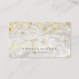 Golden Dandelion Confetti Grungy Grey Water Visitekaartje
