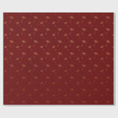 Golden Dandelion Crimson Maroon Burgund Botanical Cadeaupapier (Vlak)