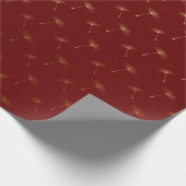 Golden Dandelion Crimson Maroon Burgund Botanical Cadeaupapier (Hoek)