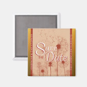 Golden Dandelion Save the Date Magnet (Voorkant / Achterkant)