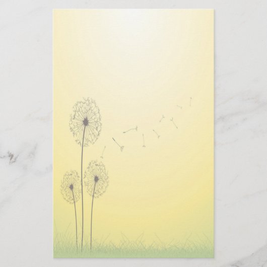Golden Dandelion Stationery Briefpapier (Voorkant)