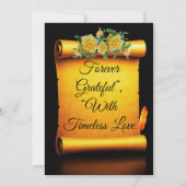 Golden Dankbaarheid Scroll, een tijdloos Jubileum Bedankkaart (Voorkant)