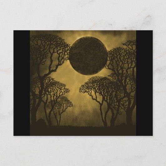 Golden Dark Forest Eclipse Briefkaart (Voorkant)