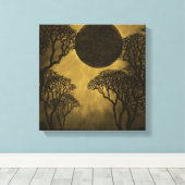 Golden Dark Forest Eclipse Canvas Print (Insitu (Houten vloer))