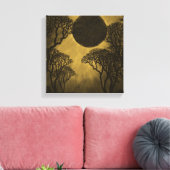 Golden Dark Forest Eclipse Canvas Print (Insitu (Woonkamer))