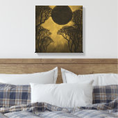 Golden Dark Forest Eclipse Canvas Print (Insitu (Slaapkamer))