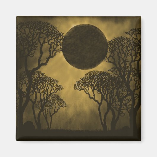 Golden Dark Forest Eclipse Magnet (Voorkant)