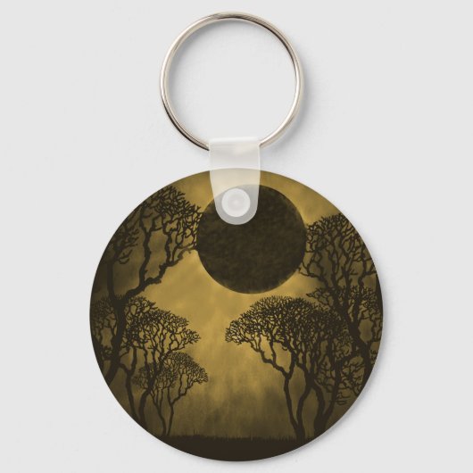 Golden Dark Forest Eclipse Sleutelhanger (Voorkant)