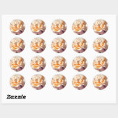 Golden Dark Peony Wedding Envelope Seals Ronde Sticker (Vel)