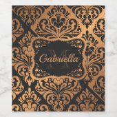 Golden Dasmask Pattern Wijn Etiket (Enkel label)
