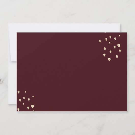 Golden Date | Gold Script Burgundy met foto Save The Date (Achterkant)