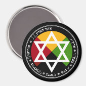 Golden Dawn Earth Pentacle op zwart Magneet (Voorkant / Achterkant)