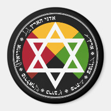 Golden Dawn Earth Pentacle op zwart