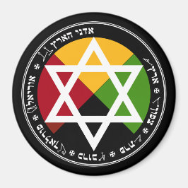 Golden Dawn Earth Pentacle op zwart Magneet