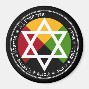 Golden Dawn Earth Pentacle op zwart Magneet