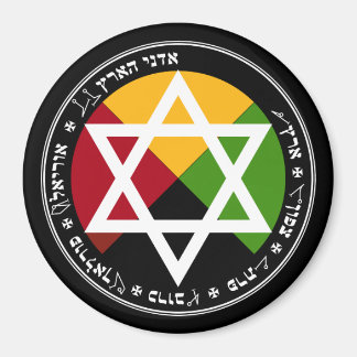 Golden Dawn Earth Pentacle op zwart Magneet