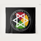 Golden Dawn Earth Pentacle op zwart Wandkleed (Voorkant (horizontaal))