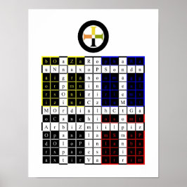 Golden Dawn Enochian Earth Tablet / Watchtower Poster