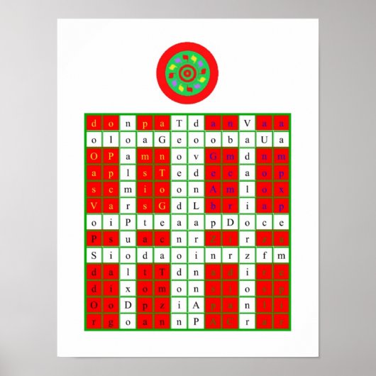 Golden Dawn Enochian Fire Tablet / Watchtower Poster (Voorkant)