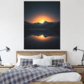 Golden Dawn Over Silent Peaks – Mountain Sunrise Canvas Afdruk (Insitu (Slaapkamer))