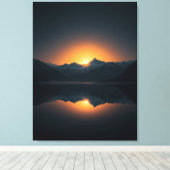 Golden Dawn Over Silent Peaks – Mountain Sunrise Canvas Afdruk (Insitu (Houten vloer))