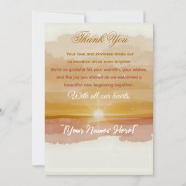 Golden Dawn Thank-You Card – Elegant New Year Grat Bedankkaart