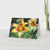 Golden Daylily Blank in Personal Message Kaart (Voorkant)
