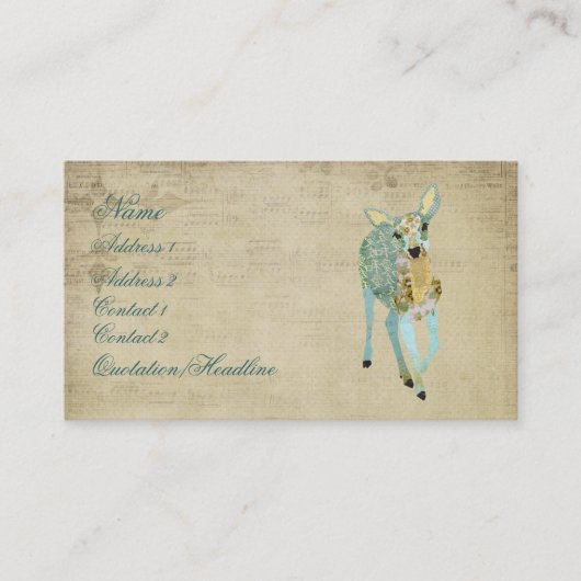  Golden Dearest Deer Visitekaartje/Labels Visitekaartje (Voorkant)