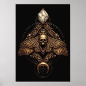 Golden Death Head Moth Skull | Mystical Insect Poster (Voorkant)