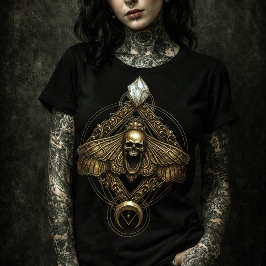Golden Death Head Moth Skull | Mystical Insect Poster