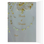 Golden Deco Wedding Menu Card (Binnen (Links))