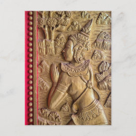 Golden Decorated door Art bij boeddhistische tempe Briefkaart