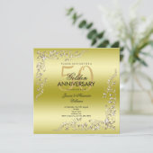 Golden Decoration 50th Wedding Jubileum Kaart (Staand voorkant)