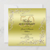 Golden Decoration 50th Wedding Jubileum Kaart (Voorkant)