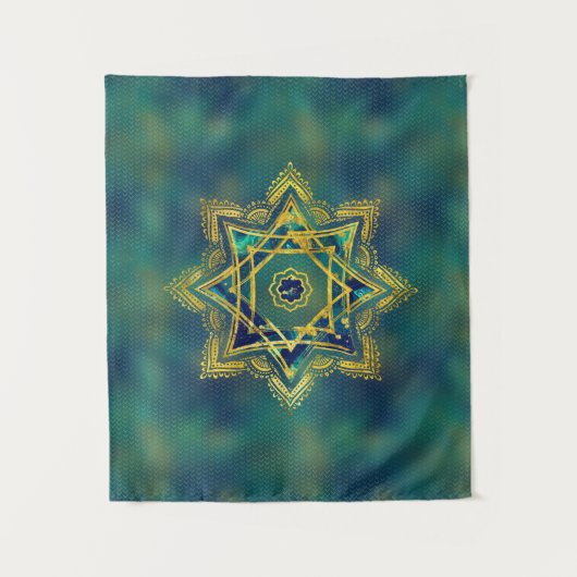 Golden Decorative Star van Lakshmi - Ashthalakshmi Wandkleed (Voorkant)