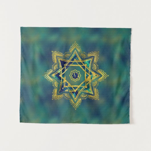 Golden Decorative Star van Lakshmi - Ashthalakshmi Wandkleed (Voorkant (horizontaal))