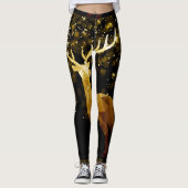 GOLDEN DEER BLACK LEGGINGS (Voorkant)