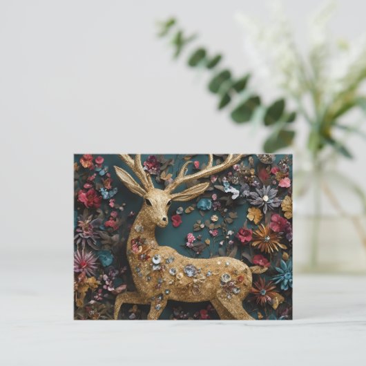 Golden Deer Briefkaart (Staand voorkant)