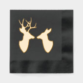 Golden Deer Buck and Doe Silhouettes Folie Servetten (Voorkant)