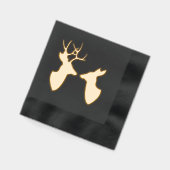 Golden Deer Buck and Doe Silhouettes Folie Servetten (Links)