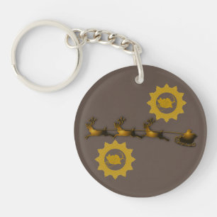 Golden Deer Kerstkerstkerstkerstkerstman Acrylisch Sleutelhanger