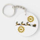 Golden Deer Kerstkerstkerstkerstman wit Sleutelhanger (Voorkant)