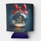 Golden Deer Ornament in a Christmas Bauble Blikjeskoeler (Achterkant)