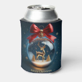 Golden Deer Ornament in a Christmas Bauble Blikjeskoeler (Blikje Achterkant)