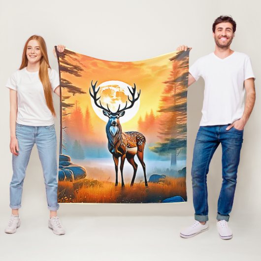 Golden Deer Twilight Peak Fleece Deken (In situ)