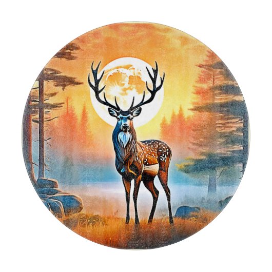 Golden Deer Twilight Peak Snijplank (Voorkant)
